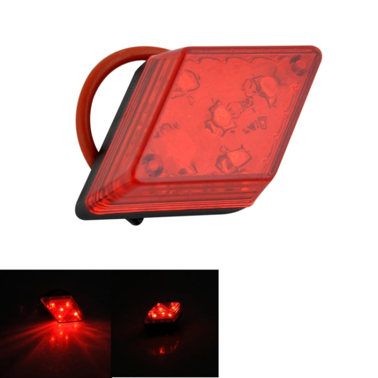 5-LED 7-Modes Rhombus Warning Bicycle Tail Lamp Rear Light(Red)