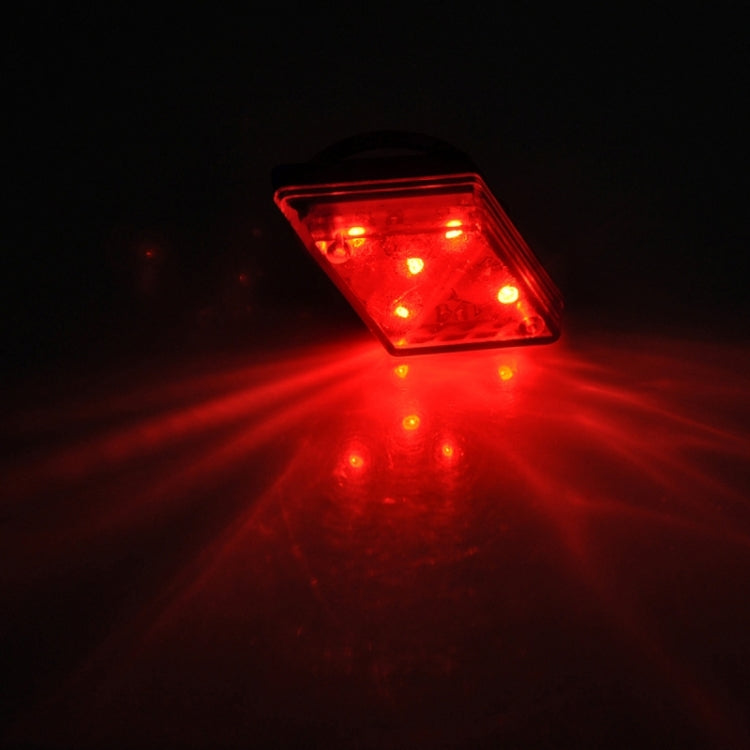 5-LED 7-Modes Rhombus Warning Bicycle Tail Lamp Rear Light(Red)