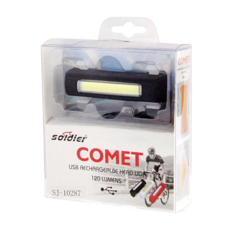 COMET 120 Lumens USB Rechargeable LED Head Light with Handlebar Mount(Black)