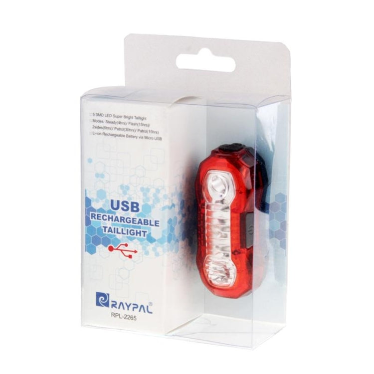 RAYPAL RPL-2265 USB Rechargeable 5 SMD LED Bright Taillight with Handlebar Mount