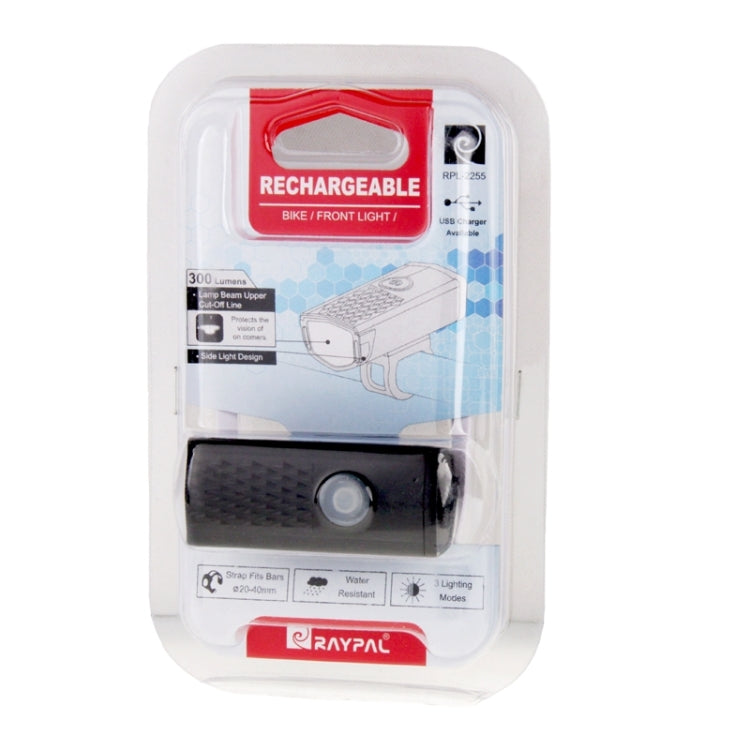 RAYPAL RPL-2255 300 Lumens USB Rechargeable LED Bike Headlight with Handlebar Mount(Black)