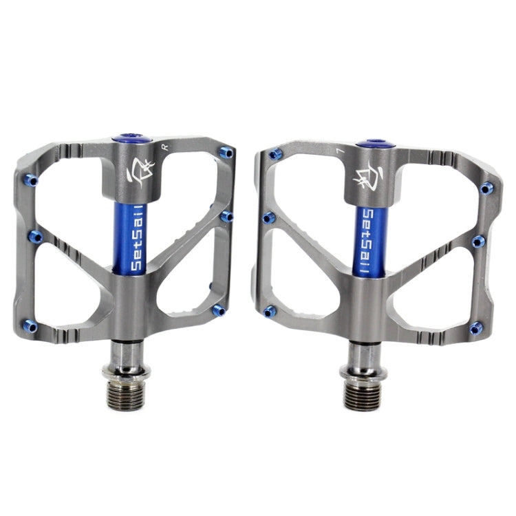 1 Pair Aluminum Alloy Pedals Platform CNC Steel Axle 9/16 inch for Bike MTB BMX(Grey)