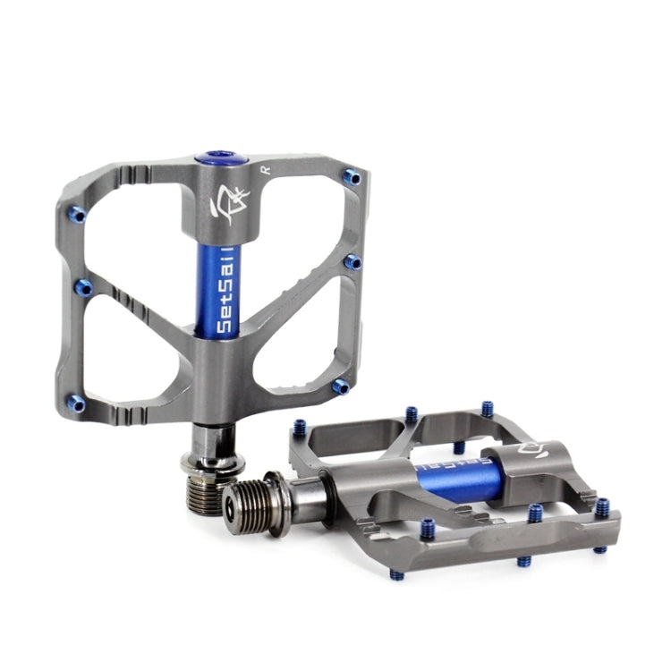 1 Pair Aluminum Alloy Pedals Platform CNC Steel Axle 9/16 inch for Bike MTB BMX(Grey)