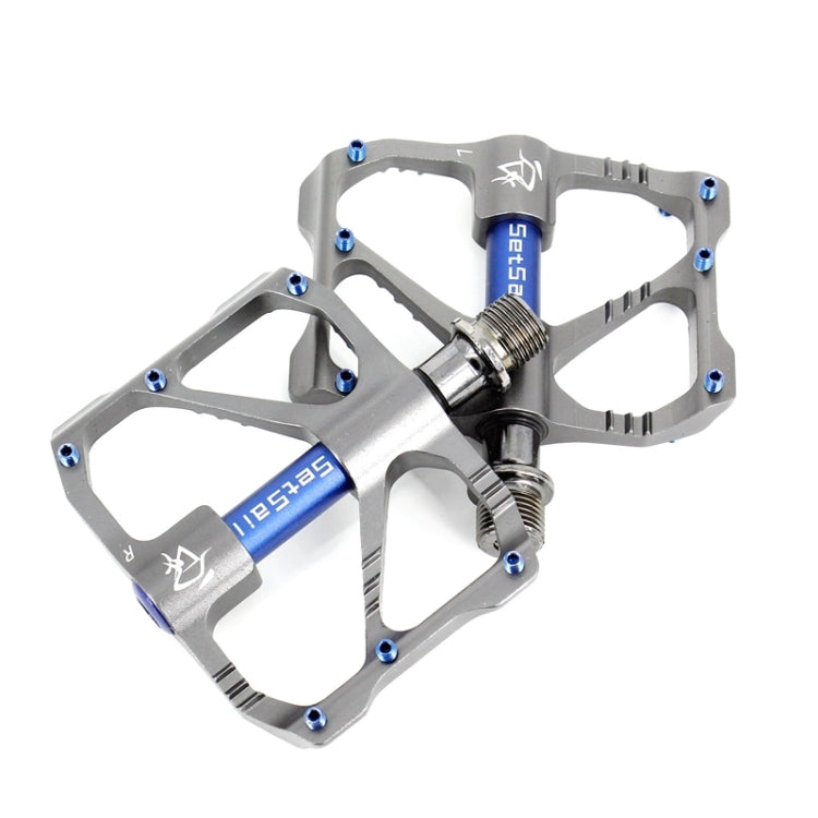 1 Pair Aluminum Alloy Pedals Platform CNC Steel Axle 9/16 inch for Bike MTB BMX(Grey)