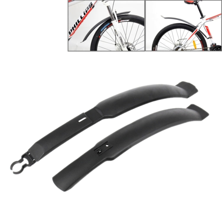Plastic + Steel Front & Rear Extended Mudguard for 26 inch Bike MTB(Black)