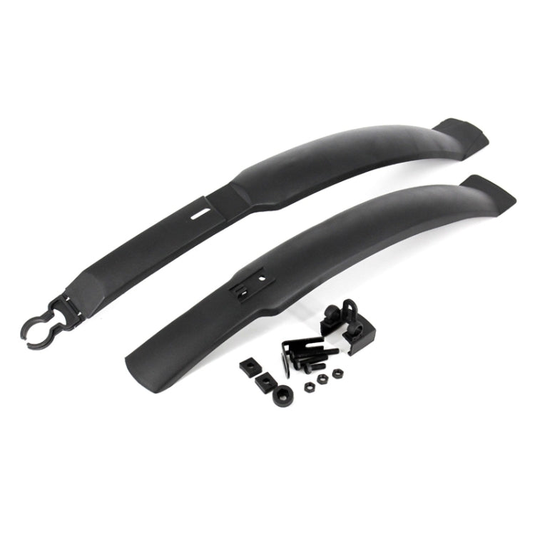 Plastic + Steel Front & Rear Extended Mudguard for 26 inch Bike MTB(Black)
