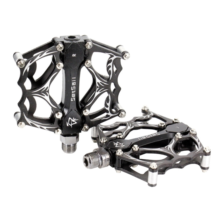 2 PCS YD192 Aluminum Alloy Platform Pedals CNC Steel Axle 9/16 inch for Bike MTB BMX(Black)