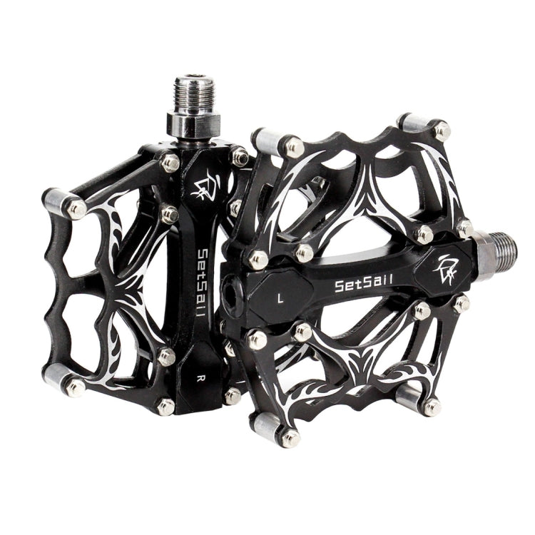 2 PCS YD192 Aluminum Alloy Platform Pedals CNC Steel Axle 9/16 inch for Bike MTB BMX(Black)