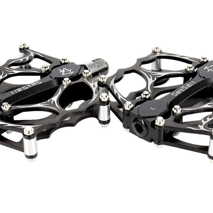 2 PCS YD192 Aluminum Alloy Platform Pedals CNC Steel Axle 9/16 inch for Bike MTB BMX(Black)