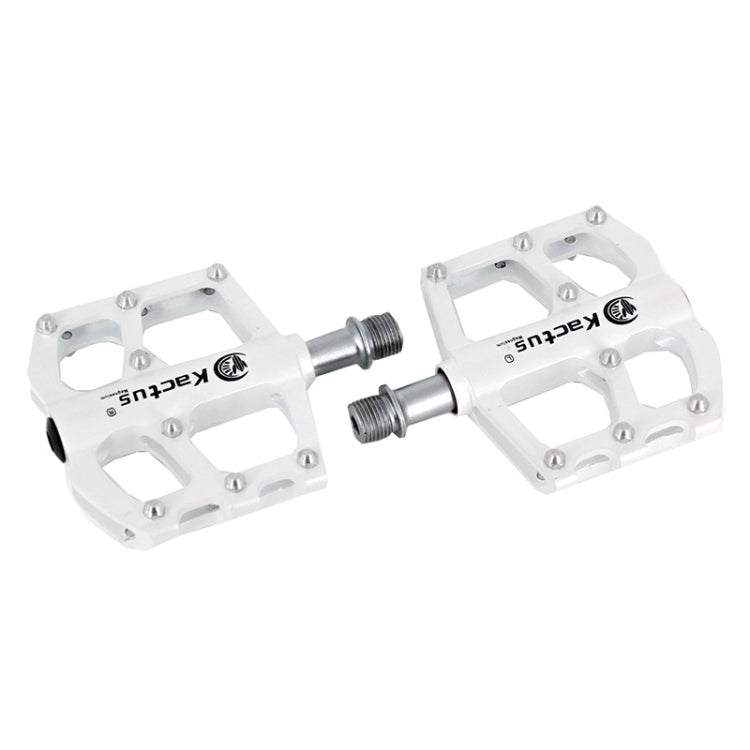 2 PCS Magnesium Pedals Platform CNC Steel Axle 9/16 inch for Kactus Bike MTB(White)