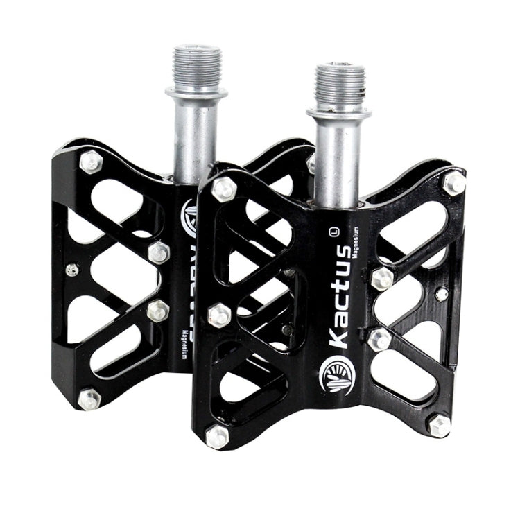 1 Pair Magnesium Pedals Platform CNC Steel Axle 9/16 inch for Kactus Bike MTB(Black)