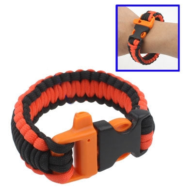 550 Paracord Weave Survival Bracelet with Whistle Buckle