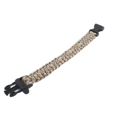 550 Paracord Weave Survival Bracelet with Whistle Buckle(Beige)