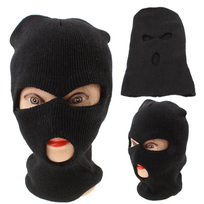 Black Soft Caddice Full Face Protector with Three Hole Face Mask Cover(Black)