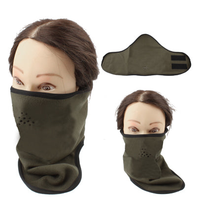 Thermal Fleece Motorcycle Cycling Sport Half Face Mask(Deep Green)