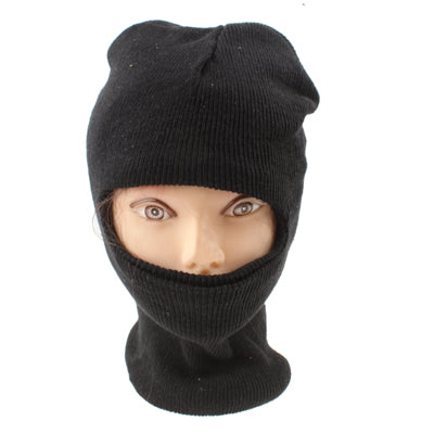Ski Mask One Hole Knitted Warm Snowboard Hat(Black)