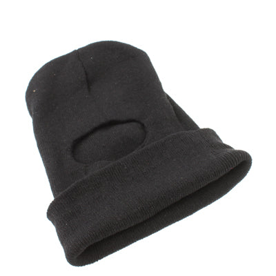 Ski Mask One Hole Knitted Warm Snowboard Hat(Black)