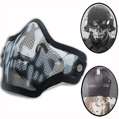 Half Face Camouflage Mesh Wire to Survive Protective Mask / Mask(Black)