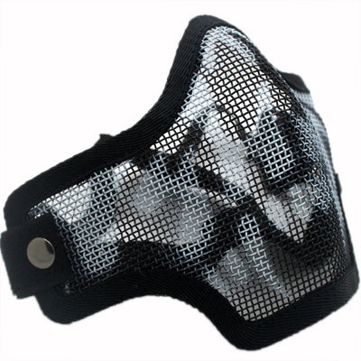 Half Face Camouflage Mesh Wire to Survive Protective Mask / Mask(Black)