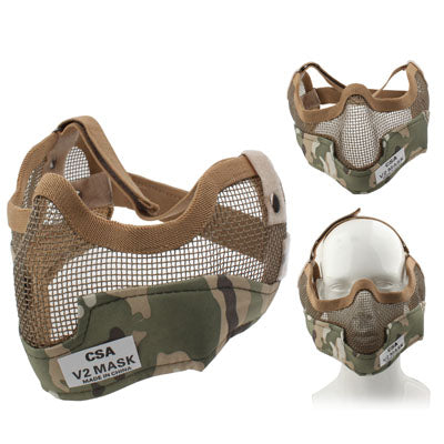 Steel Net Mesh Style Camouflage Protect Mask with Elastic Strap for Outdoor War Game Activity
