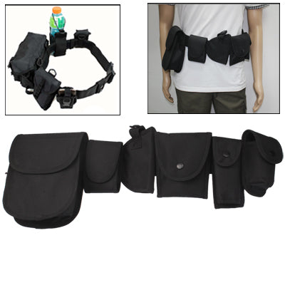 Multi-function Six Pockets Storage Waist Bag for Outdoor Activities(Black)