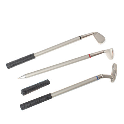 3 x Metal Golf Ball Pens Set(Silver)