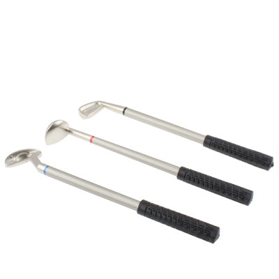 3 x Metal Golf Ball Pens Set(Silver)
