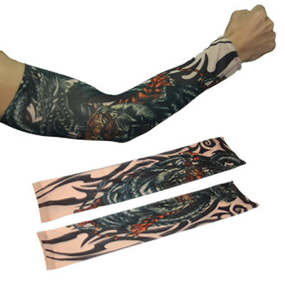 Fake Temporary Tattoo Sleeves Stretchy Body Artwork Arm Stockings