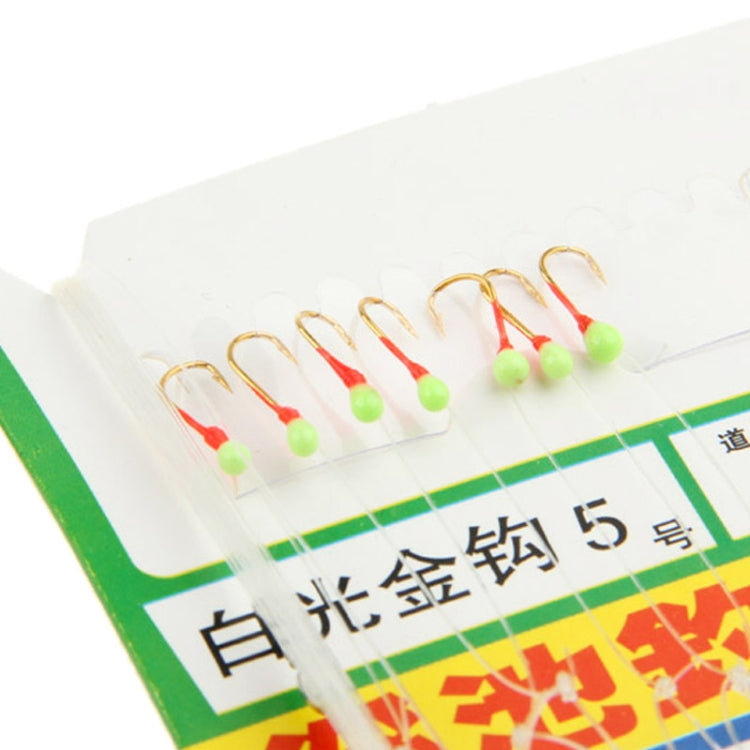 5# Sea Fishing Gold Hook with Fluorescence Jade and Bait Cage