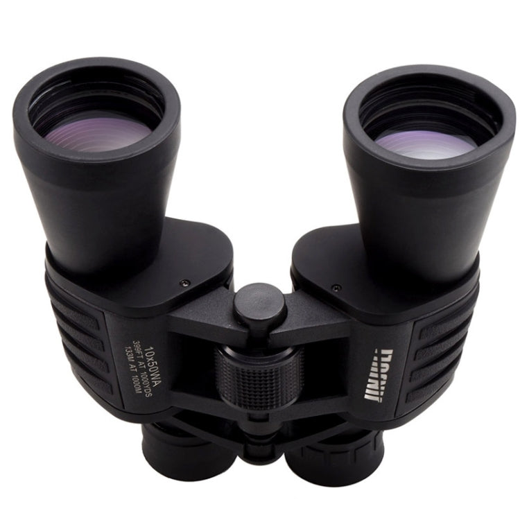 JINJULI 10x50WA Prism Roof Waterproof Telescope Binocular, 133m / 1000m(Black)