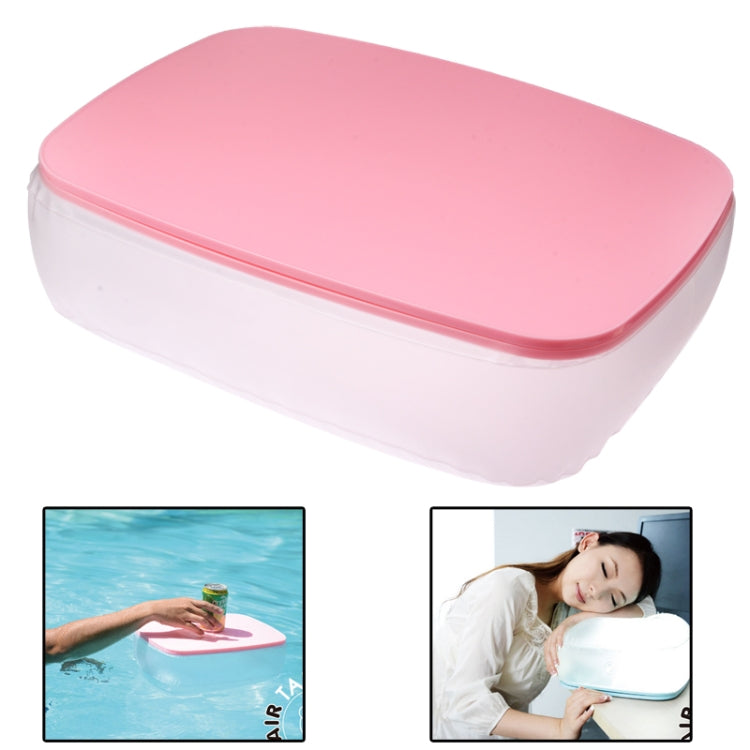 2 in 1 Multifunction Air Inflatable Cushion Pillow / Small Desk for Office / Home / Camping(Pink)