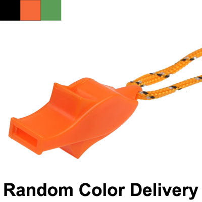 Dolphin Shaped Plastic Outdoor Survival Safety Whistle with nylon Lanyard (Random Color Delivery)