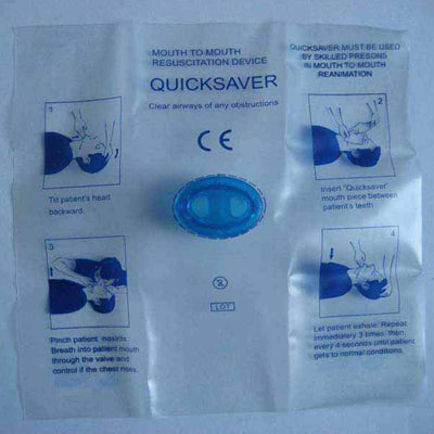 Rescue Breathing Mask Respiration Hood CPR Mouth to Mouth Resuscitation Device for Emergency(Blue)