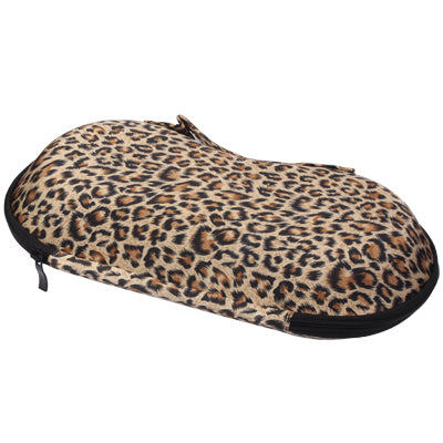 Fashionable Portable Bra Style Molded Storage Bag Case with Leopard Print for Travel