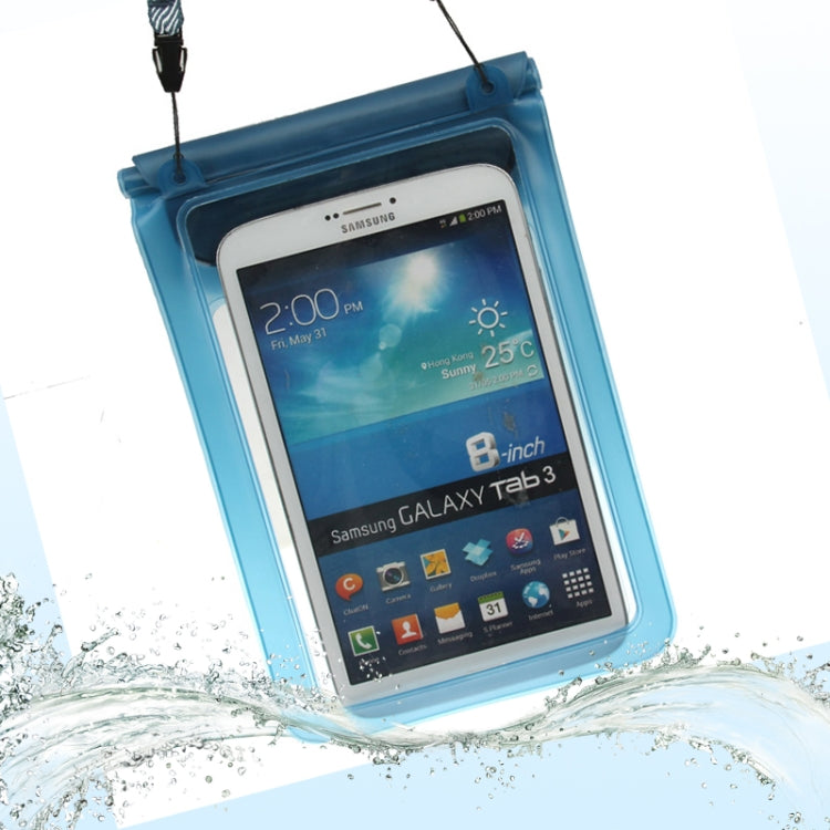 Beach Waterproof 7.0-7.7 inch Tablet PC Storage Bag with Strap for Travel, Inner Size: 13.2cm x 17cm(Blue)