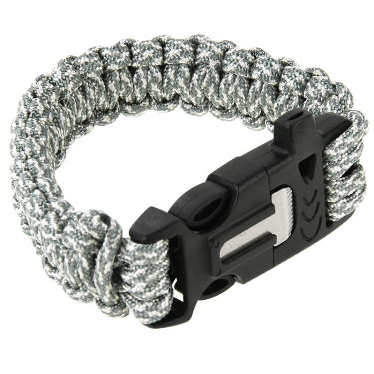 Multi-functional Outdoor Flint Nylon Braided Survival Bracelets with Whistle, Length: 25cm