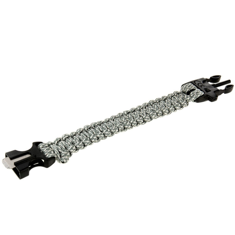 Multi-functional Outdoor Flint Nylon Braided Survival Bracelets with Whistle, Length: 25cm