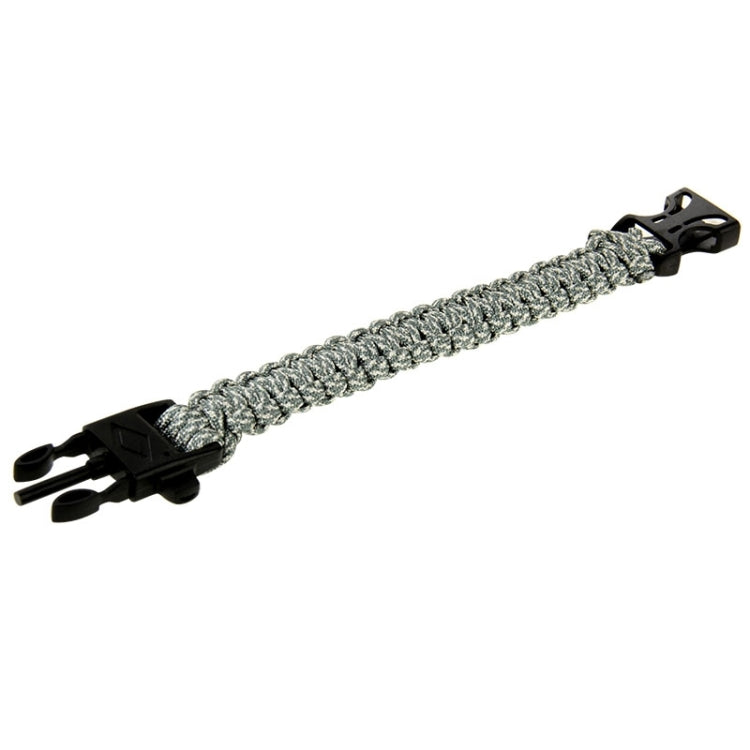 Multi-functional Outdoor Flint Nylon Braided Survival Bracelets with Whistle, Length: 25cm