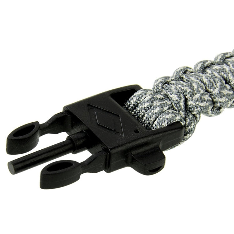 Multi-functional Outdoor Flint Nylon Braided Survival Bracelets with Whistle, Length: 25cm