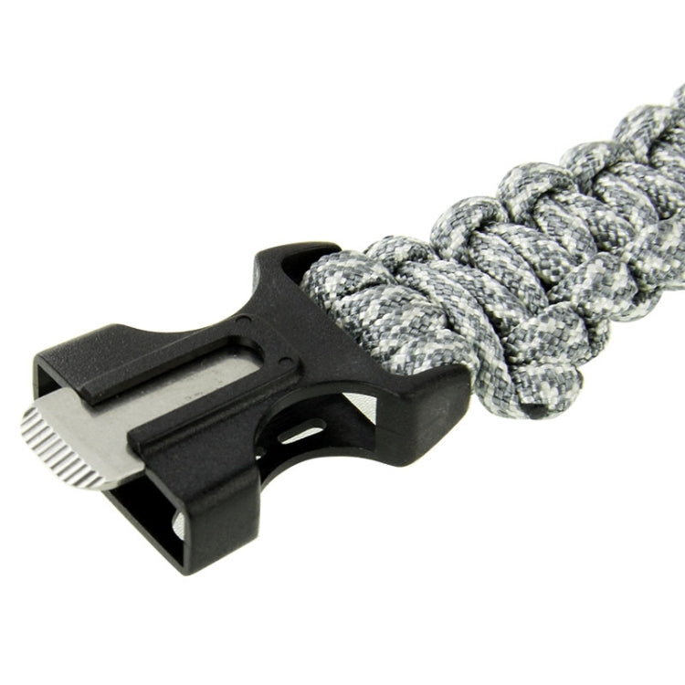 Multi-functional Outdoor Flint Nylon Braided Survival Bracelets with Whistle, Length: 25cm