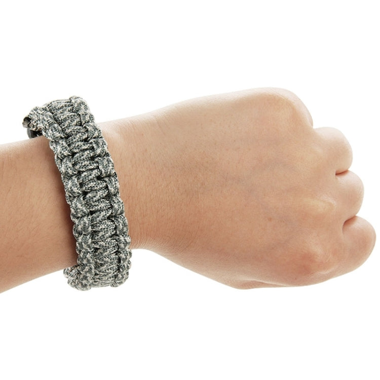 Multi-functional Outdoor Flint Nylon Braided Survival Bracelets with Whistle, Length: 25cm