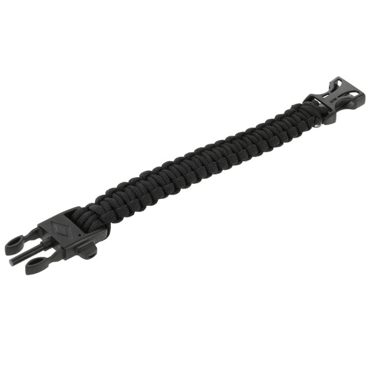 Multi-functional Outdoor Flint Nylon Braided Survival Bracelets with Whistle, Length: 25cm