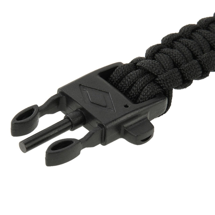 Multi-functional Outdoor Flint Nylon Braided Survival Bracelets with Whistle, Length: 25cm