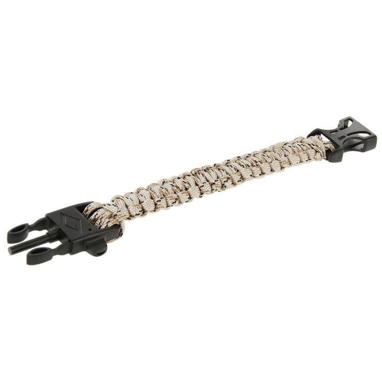Multi-functional Outdoor Flint Nylon Braided Survival Bracelets with Whistle, Length: 25cm