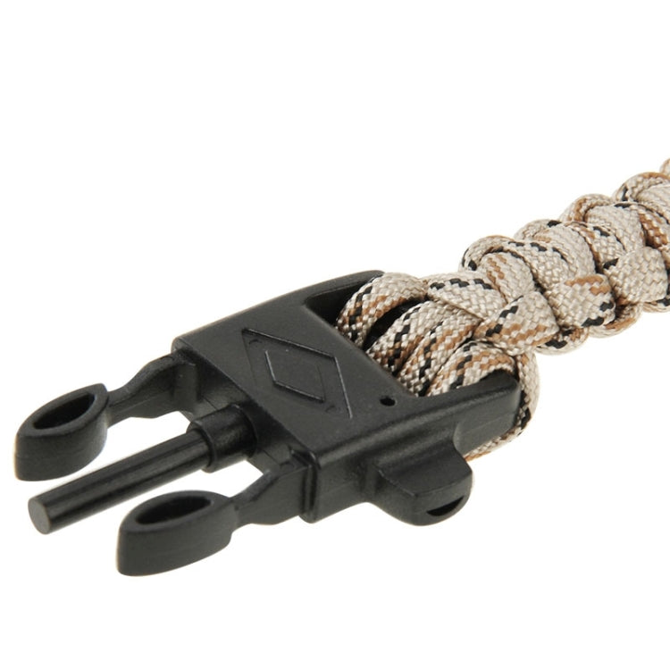 Multi-functional Outdoor Flint Nylon Braided Survival Bracelets with Whistle, Length: 25cm
