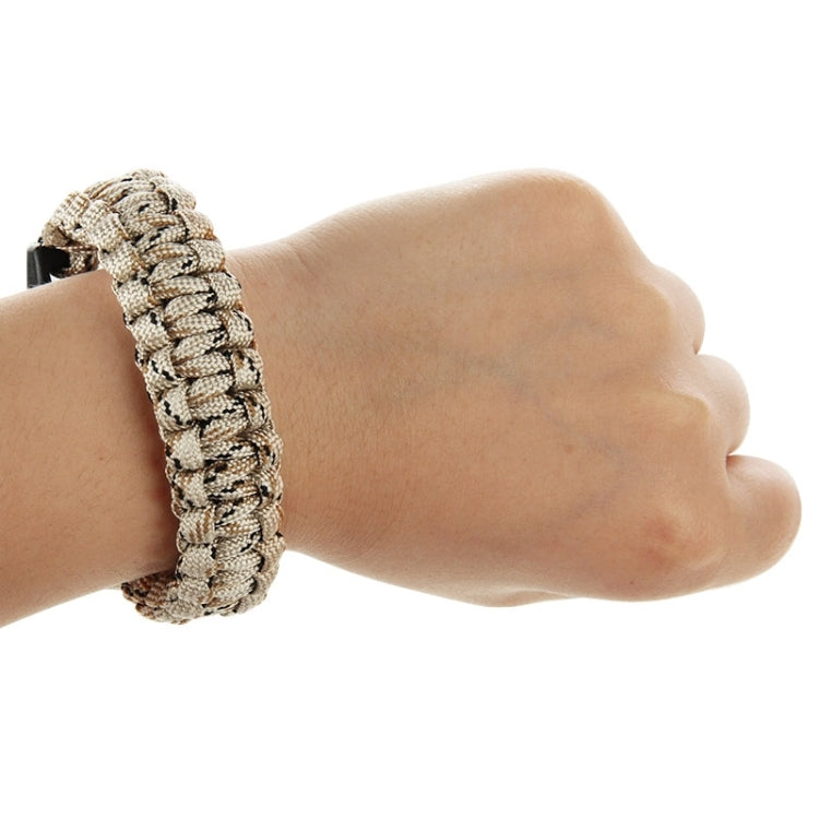 Multi-functional Outdoor Flint Nylon Braided Survival Bracelets with Whistle, Length: 25cm