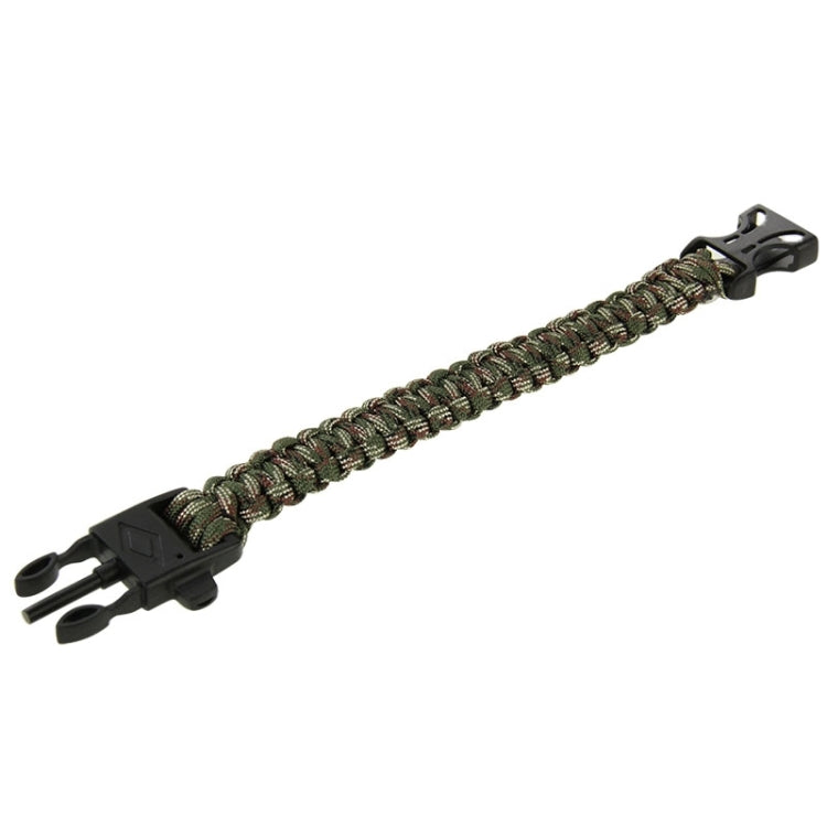 Multi-functional Outdoor Flint Nylon Braided Survival Bracelets with Whistle, Length: 25cm