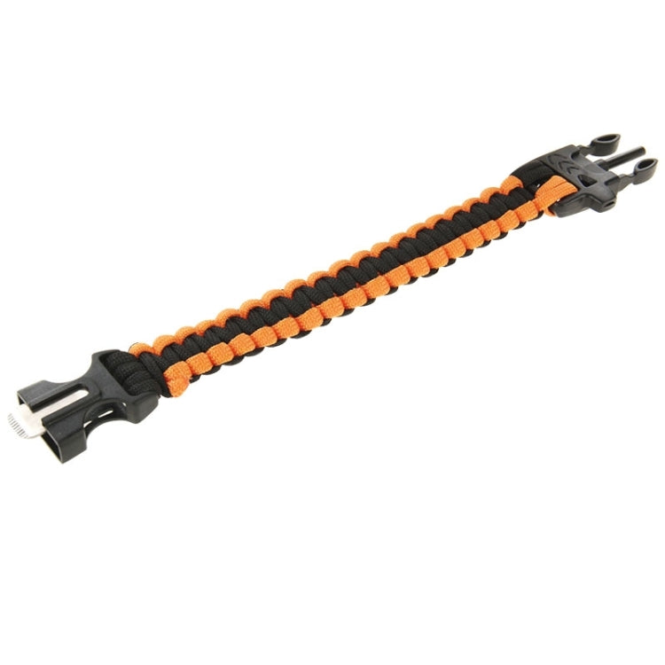 Multi-functional Outdoor Flint Nylon Braided Survival Bracelets with Whistle, Length: 25cm