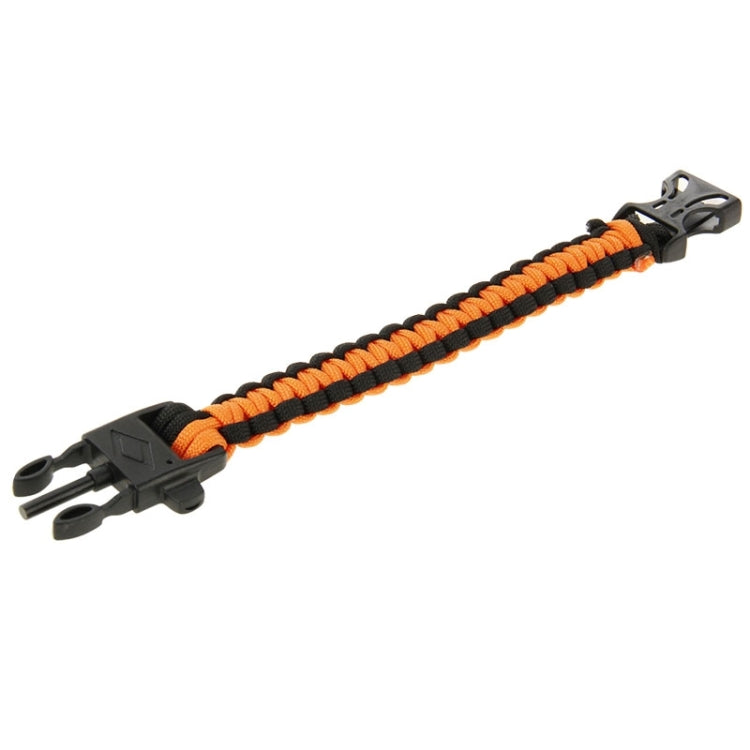 Multi-functional Outdoor Flint Nylon Braided Survival Bracelets with Whistle, Length: 25cm