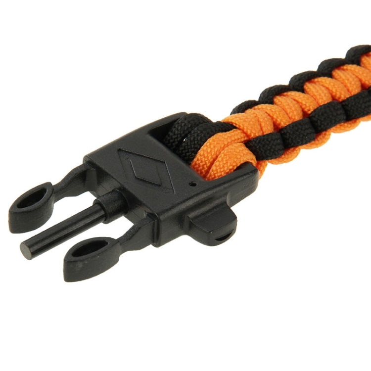 Multi-functional Outdoor Flint Nylon Braided Survival Bracelets with Whistle, Length: 25cm